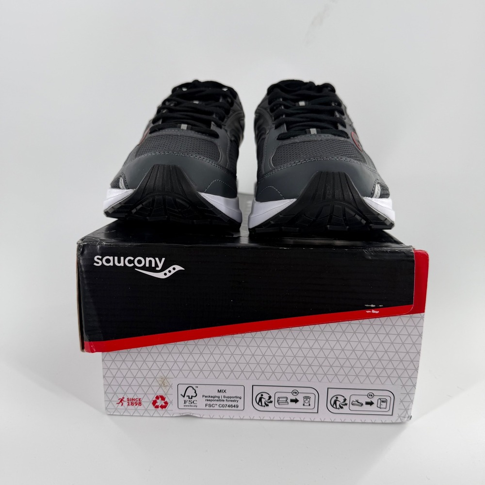 Saucony Cohesion 17 Mens Running Shoes Shadow Black Red Wide 4E S20944-101 Sz 8 - Picture 6 of 8